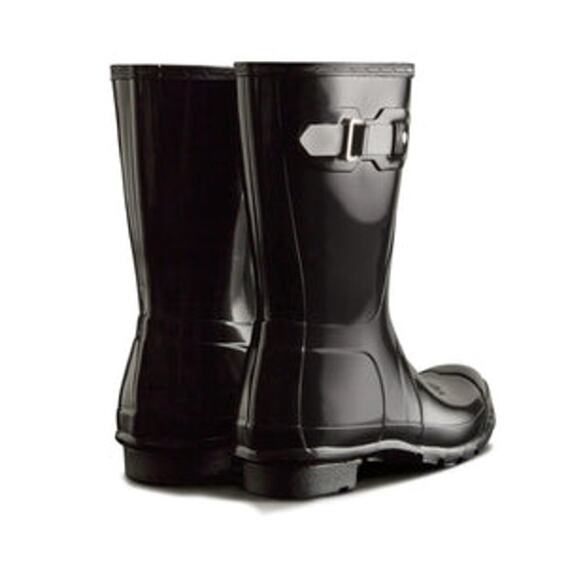 Hunter Original Short Black Gloss Waterproof Rain Boots Comfortable Black Size 9 - Picture 3 of 13